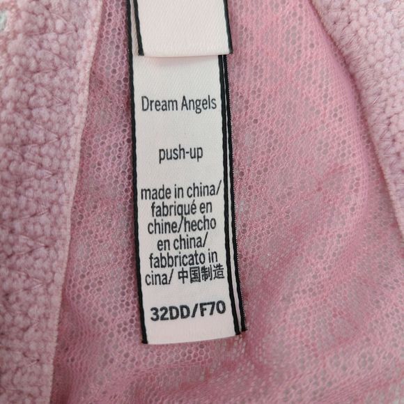 Victoria's Secret (32DD) Rose Pink Dream Angles Push Up Underwire Bra 360272-B63 - Picture 8 of 12